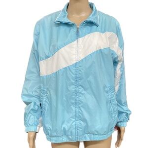 Rebecca Malone Retro Baby Blue Windbreaker Size Large